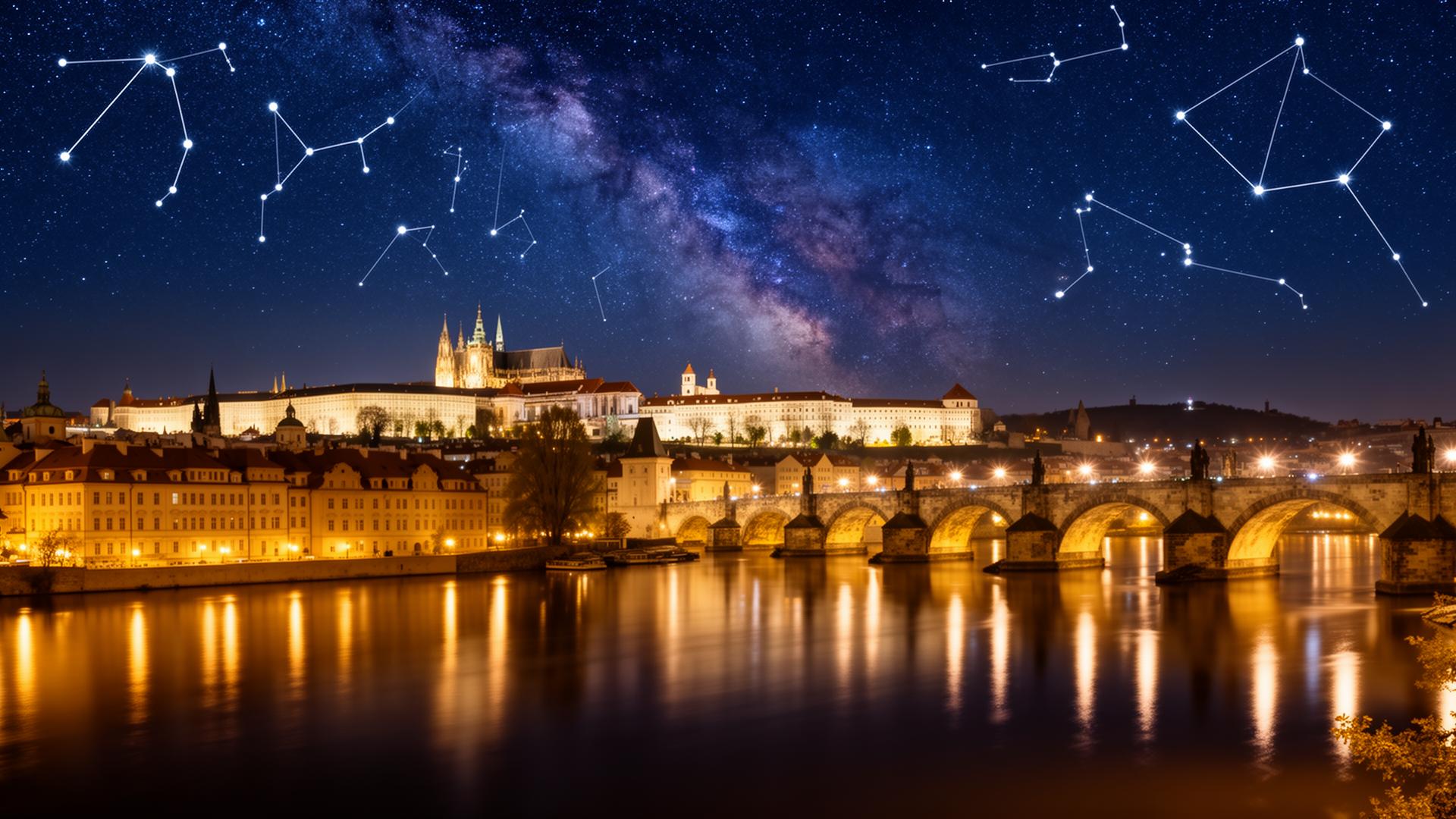 Pražský hrad pod hvězdnou oblohou